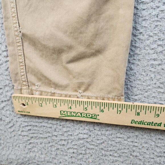 American Eagle Pants Mens 30x34 Slim Straight Chino Canvas Distressed Patched - Picture 12 of 15